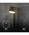 8W LED Væglampe - 3000K, USB funktion, akryl, sort