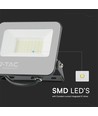 V-Tac 30W RGB+kold hvid projektør - Sort hus, fjernbetjening, IP65
