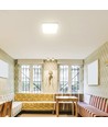 48W LED loftslampe med Samsung chip - 420x420mm, IP44, hvid kant, kvadratisk, 5160lm