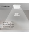 48W LED loftslampe med Samsung chip - 420x420mm, IP44, hvid kant, kvadratisk, 5160lm