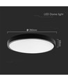 18W LED loftslampe - IP44, Ø25cm, Sort kant, Samsung LED Chip, inkl. lyskilde