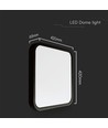 48W LED sensorlampe, 42x42cm - Samsung Chip, IP44, sort kant, 3000K, 5 års garanti