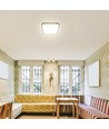 48W LED loftslampe, 42x42cm - 4000K, IP44, sort kant, kvadratisk, 5160lm