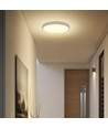 18W LED sensorlampe med Samsung chip - Ø29,5cm, IP44, hvid kant, indbygget mikrobølge sensor
