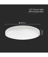 18W LED sensorlampe med Samsung chip - Ø29,5cm, IP44, hvid kant, indbygget mikrobølge sensor