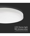 18W LED sensorlampe med Samsung chip - Ø29,5cm, IP44, hvid kant, indbygget mikrobølge sensor