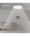 24W LED sensorlampe med Samsung chip - Ø35cm, IP44, hvid kant, indbygget mikrobølgesensor