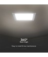 3W 9x9cm kvadratisk LED indbygningspanel - 110lm/W, 3000K, Hul: Ø7,5-8 cm, Mål: 9x9 cm, Samsung LED chip