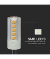 3,2W G4 LED pære, 12V - 385lm, Samsung LED chip, 300 grader, plast/aluminium