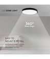 V-Tac 36W LED loftslampe - Samsung chip, Ø35cm, IP44, sort kant, inkl. lyskilde