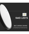 36W LED sensorlampe med Samsung chip - Ø42cm, IP44, sort kant, 4000K, 5 års garanti