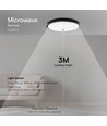 36W LED sensorlampe med Samsung chip - Ø42cm, IP44, sort kant, 4000K, 5 års garanti