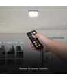 V-Tac 18W LED sensorlampe - Samsung Chip, 29,5 x 29,5cm, sort kant, IP44, fjernbetjening, indbygget sensor, inkl. lyskilde