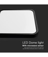 36W LED Dome - Lys Sensor, Samsung Chip, 4000K, Firkantet, Sort Ramme, IP44