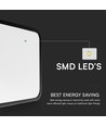 36W LED Dome - Lys Sensor, Samsung Chip, 4000K, Firkantet, Sort Ramme, IP44