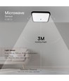 36W LED Dome - Lys Sensor, Samsung Chip, 4000K, Firkantet, Sort Ramme, IP44