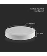 12W LED loftslampe - Ø16,7cm, IP20, hvid kant, rund, 5 års garanti