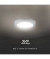 12W LED loftslampe - Ø16,7cm, IP20, hvid kant, rund, 5 års garanti