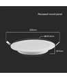 18W Ø22cm LED indbygningspanel - 110lm/W, Samsung LED chip, 6500K, hvid kant, 5 års garanti
