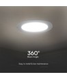 18W Ø22cm LED indbygningspanel - 110lm/W, Samsung LED chip, 6500K, hvid kant, 5 års garanti