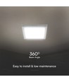18W kvadratisk LED loftlampe - 1800lm, 6500K, kold hvid, backlit panel