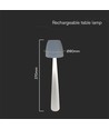 2W-3W genopladelig LED bordlampe - Ø8cm, 3-trin dæmpbar, hvid, inkl. USB-kabel