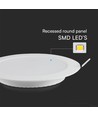 24W Ø29,5cm LED indbygningspanel med Samsung chip - 110lm/W, 6500K, Hul: Ø27,5-28 cm, Mål: Ø29,5 cm