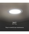 24W Ø29,5cm LED indbygningspanel med Samsung chip - 110lm/W, 6500K, Hul: Ø27,5-28 cm, Mål: Ø29,5 cm