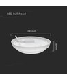 V-Tac Udendørs 24W væg/loftlampe - Bulkhead, IP54, Ø24cm, højde 3,8cm