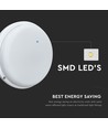 V-Tac Udendørs 24W væg/loftlampe - Bulkhead, IP54, Ø24cm, højde 3,8cm