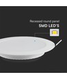 6W Ø12cm LED indbygningspanel - Samsung LED chip, 110lm/W, Hul: Ø11 cm, Mål: Ø12 cm