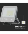 50W LED projektør - Samsung chip, 4000K, sort hus, grå matteret glas, IP65