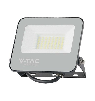 30W LED projektør - 6500K, sort hus, gråt glas, 160lm/W