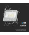 30W LED projektør - 6500K, sort hus, gråt glas, 160lm/W