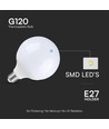 E27 18W LED globepære G120 - 110lm/W, Samsung LED chip, 6500K, kold hvid