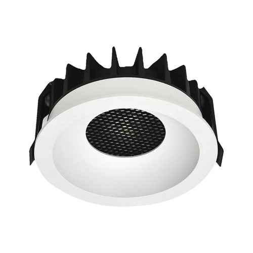 12W Blændfri RA90 CCT Downlight Ø86mm - 3 lyskulører, hvid front, Hul: Ø75mm, Honeycomb