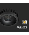 24W Blændfri RA90 CCT Downlight Ø135mm - 3 lyskulører, sort front, Hul: Ø115mm, Honeycomb