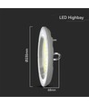 100W LED high bay, CCT - 3 lyskulører, IP65, Ø23,5cm