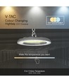 100W LED high bay, CCT - 3 lyskulører, IP65, Ø23,5cm