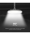 100W LED high bay, CCT - 83lm/W, IP65, Ø23,5cm, 3 lyskulører