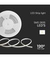 10m 10,5W/m LED strip, varm hvid - IP65, 120 LED pr. meter, 230V plug-and-play