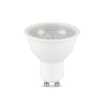 GU10 7,5W LED pære - 610lm, 38°, hvidt mat glas, varm hvid