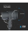 12W LED havespot med spyd - IP65, 3000K, grå, 20 grader, aluminium