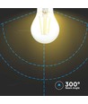 A60 12W LED Filament Pære E27 - Klart Dæksel, 4000K