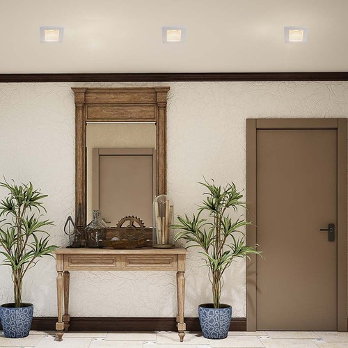 GU10 gips indbygningsspot - Firkantet, hvid, hul: 125x125mm, uden lyskilde