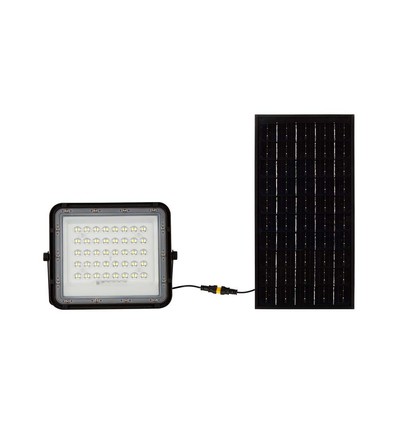 VT LED Solar Projektør 80W - 4000K, 6000 mAh Batteri, 3m Kabel, Smart IR Fjernbetjening, Hurtig Opladning