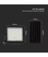 VT LED Solar Projektør 80W - 4000K, 6000 mAh Batteri, 3m Kabel, Smart IR Fjernbetjening, Hurtig Opladning