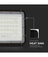 VT LED Solar Projektør 80W - 4000K, 6000 mAh Batteri, 3m Kabel, Smart IR Fjernbetjening, Hurtig Opladning