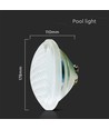 V-Tac 35W LED pool pære - Glas, IP68, 12V, PAR56, 6500K