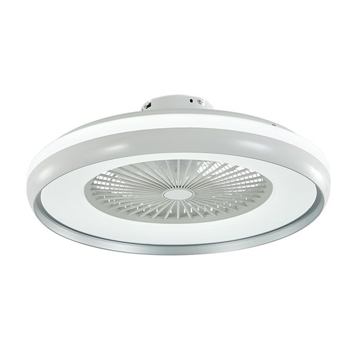 45W ventilator med loftslys RF kontrol CCT: 3 i 1 - AC motor, grå ring